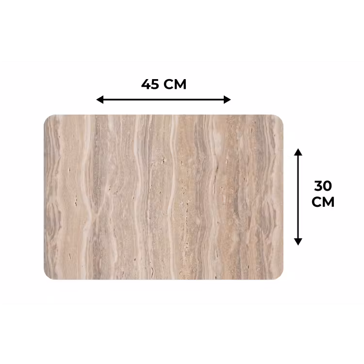 Placemat - 6 stuks - Steen - Patroon - Textuur - Natuurlijk - Beige — 3