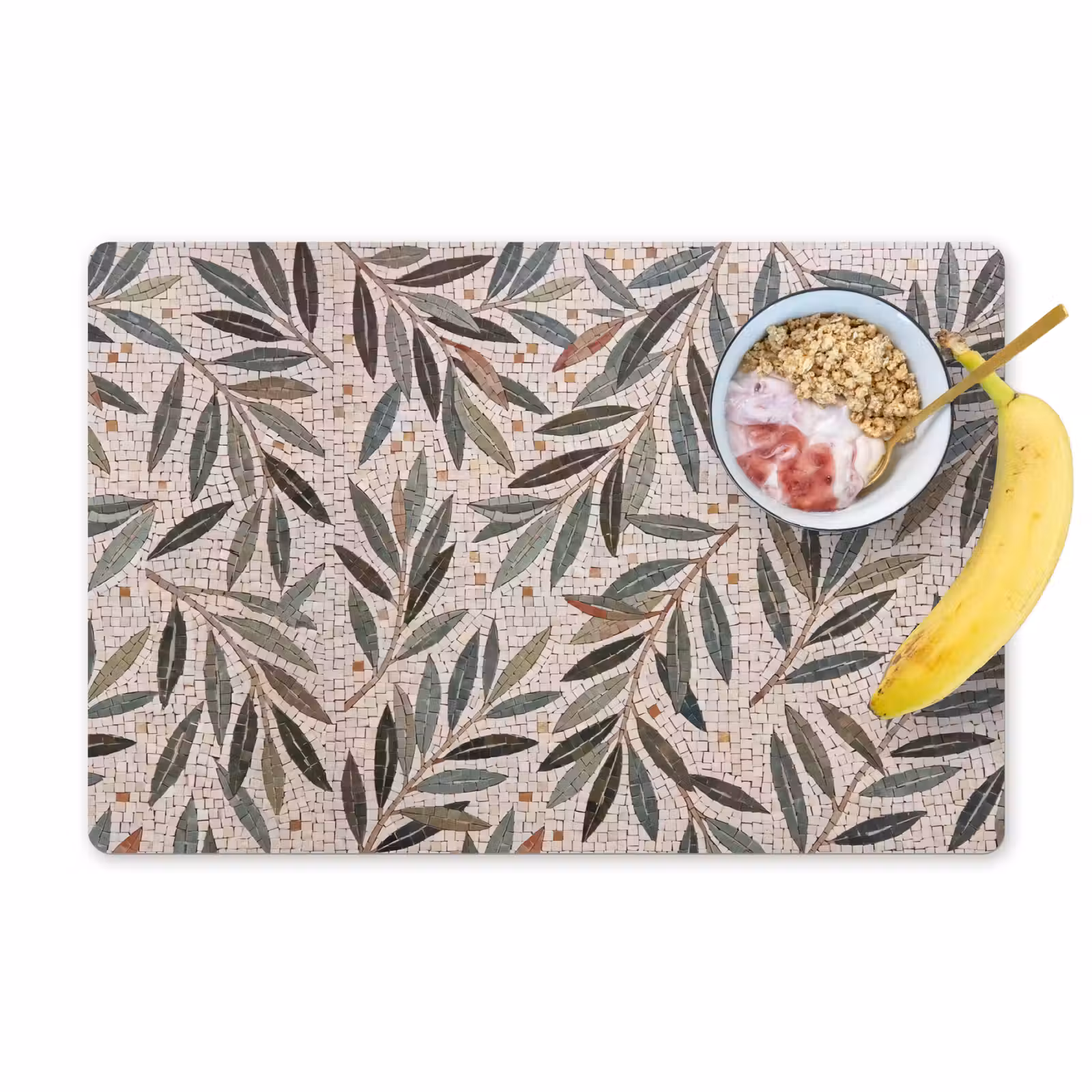 Placemat - 6 stuks - Plant - Blad - Mozaïek - Groen — 1
