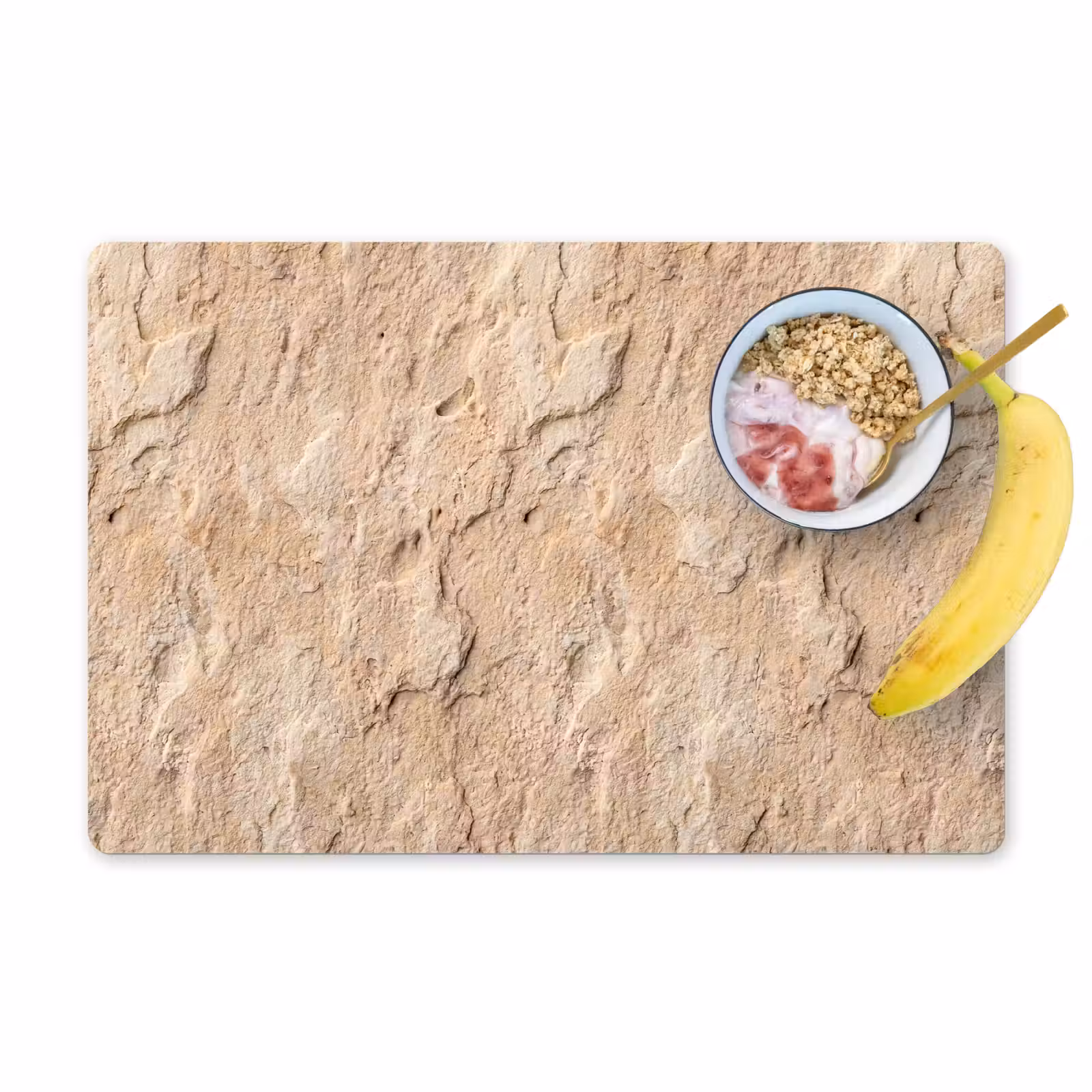 Placemat - 6 stuks - Textuur - Steen - Natuur - Beige — 1