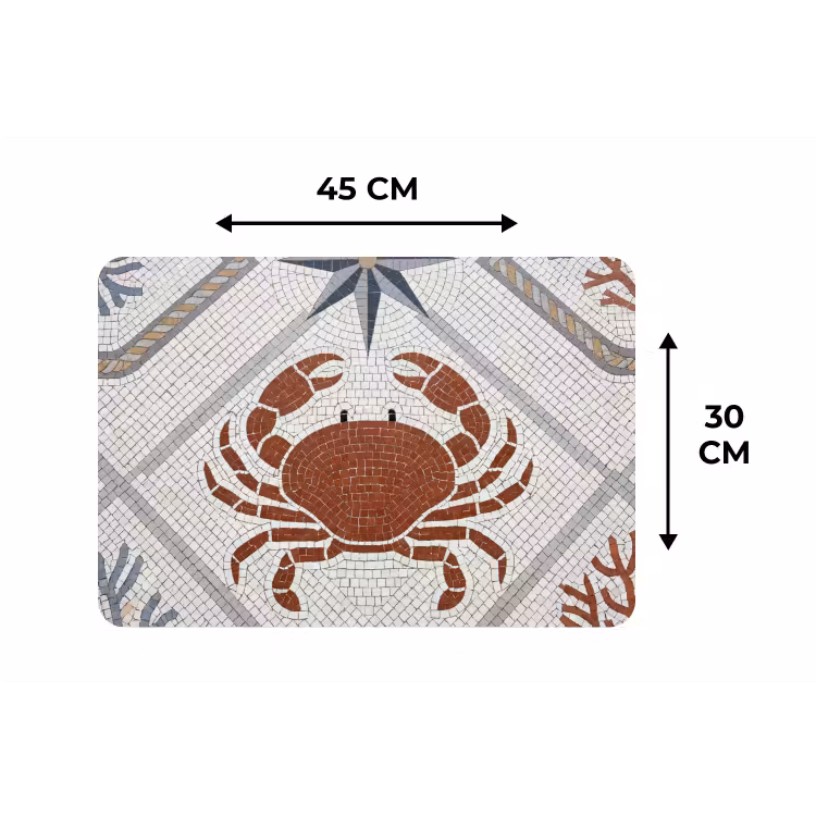 Placemat - 6 stuks - Dier - Mozaïek - Zee - Klassiek - Bruin — 3