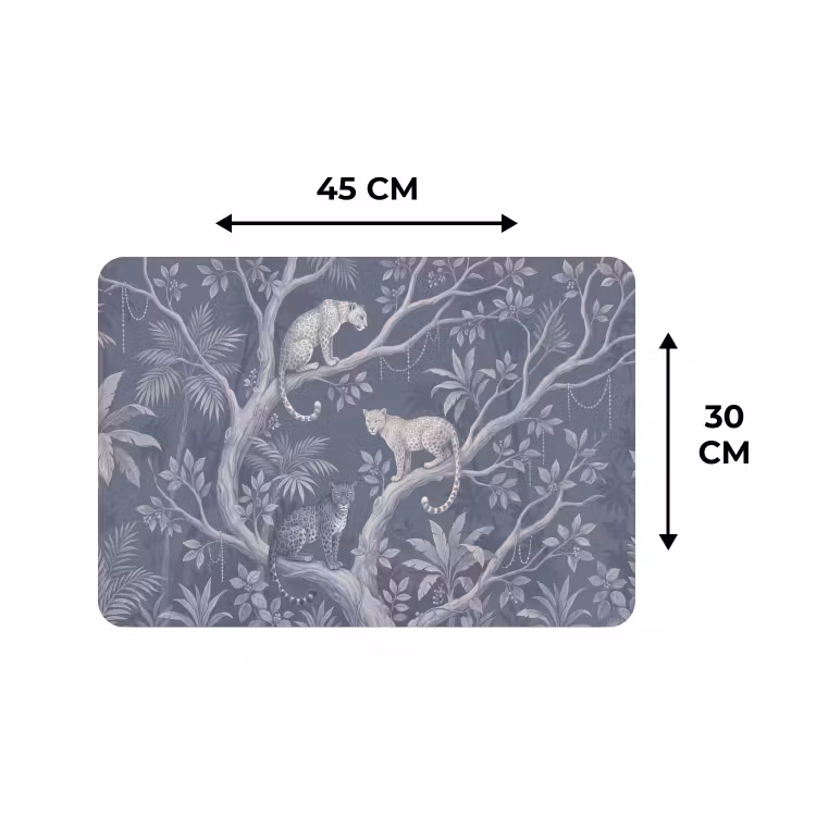 Placemat - 6 stuks - Dieren - Jungle - Illustratie - Bomen - Blauw — 3