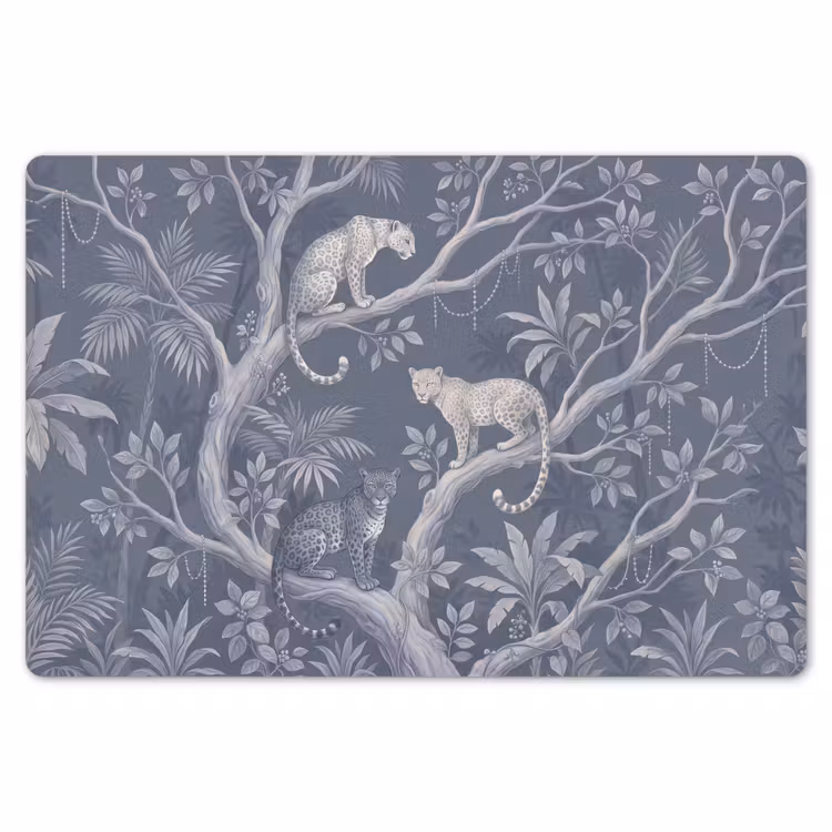 Placemat - 6 stuks - Dieren - Jungle - Illustratie - Bomen - Blauw — 7