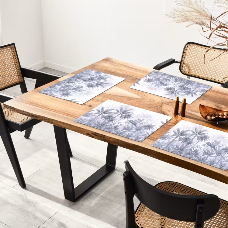 Placemat - 6 stuks - Kat - Tropisch bos - Modern - Grijs — 5
