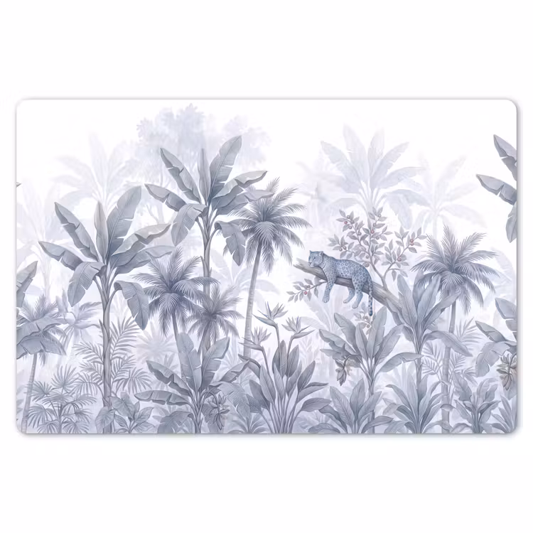 Placemat - 6 stuks - Kat - Tropisch bos - Modern - Grijs — 7