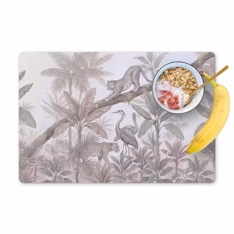 Placemat - 6 stuks - Kat - Vogel - Jungle - Illustratie - Dieren — 1