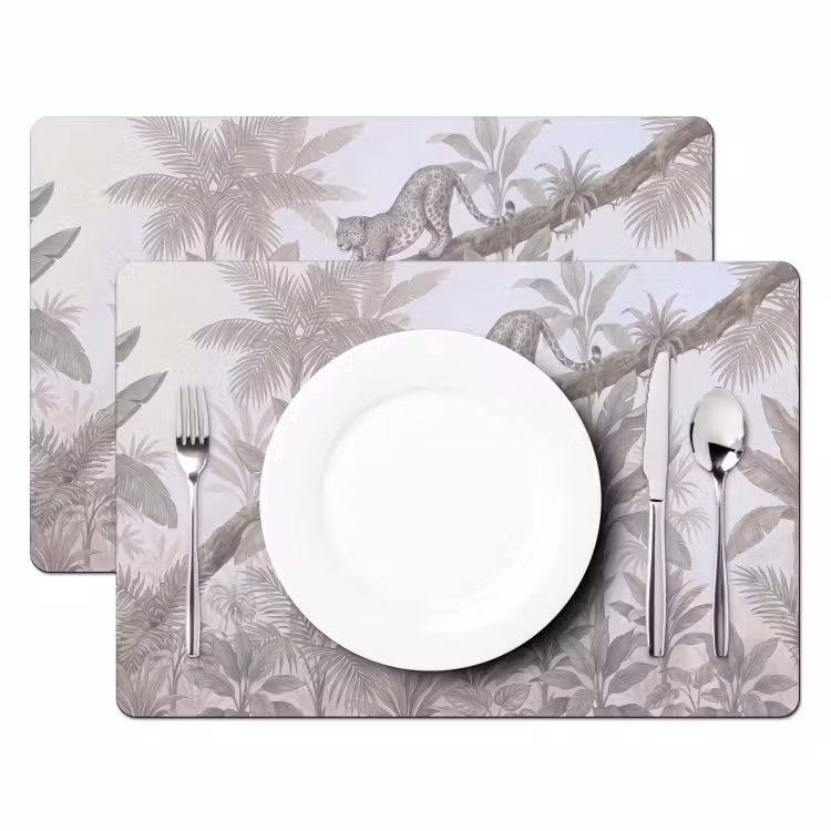 Placemat - 6 stuks - Kat - Vogel - Jungle - Illustratie - Dieren — 2