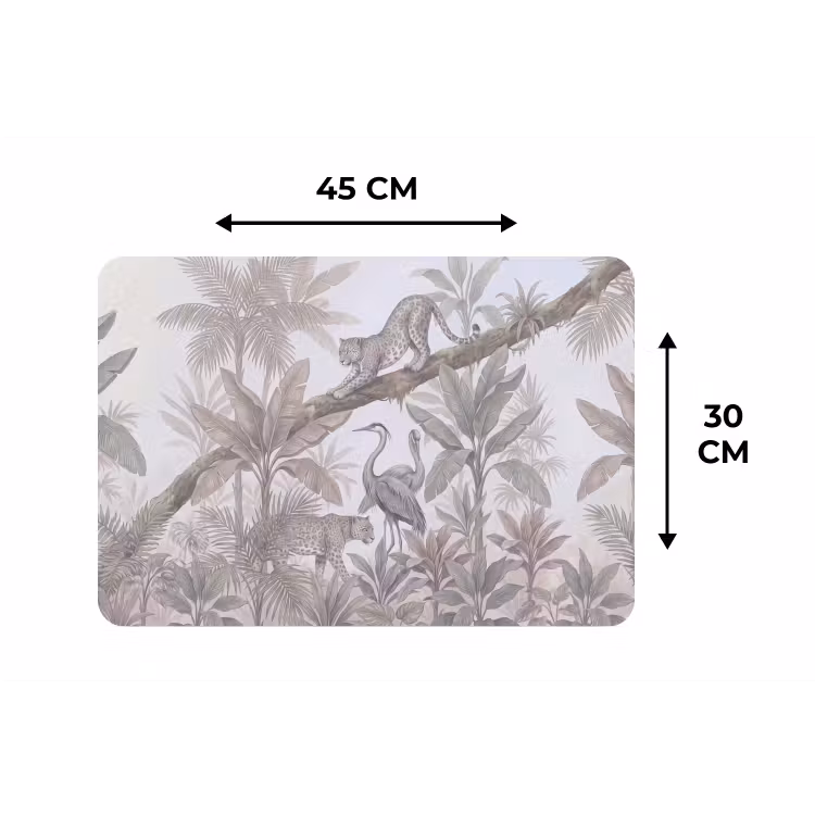 Placemat - 6 stuks - Kat - Vogel - Jungle - Illustratie - Dieren — 3