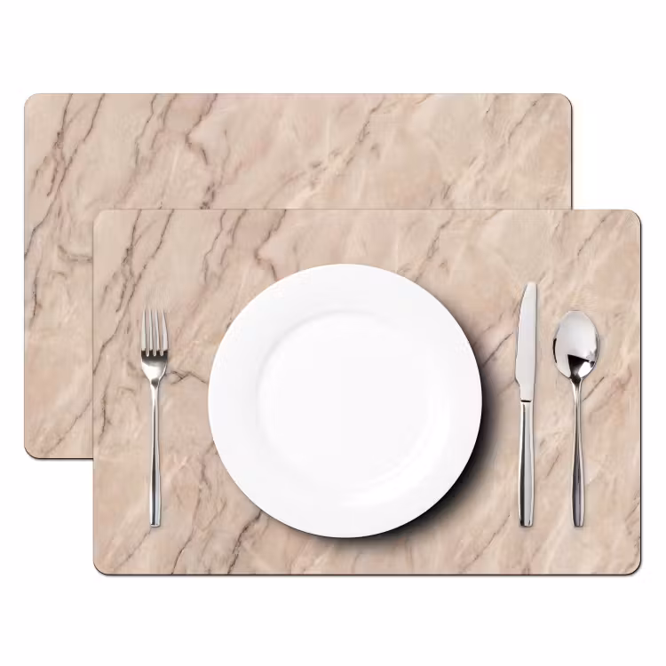Placemat - 6 stuks - Marmer - Patroon - Abstract - Modern - Beige — 2
