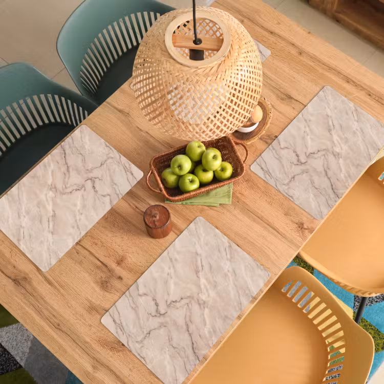 Placemat - 6 stuks - Marmer - Patroon - Abstract - Modern - Beige — 6