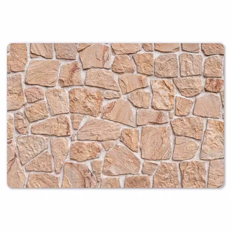 Placemat - 6 stuks - Muur - Steen - Patroon - Rustiek - Beige — 7