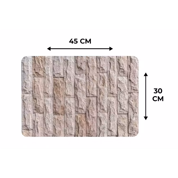 Placemat - 6 stuks - Muur - Steen - Ruw - Beige - Textuur — 3