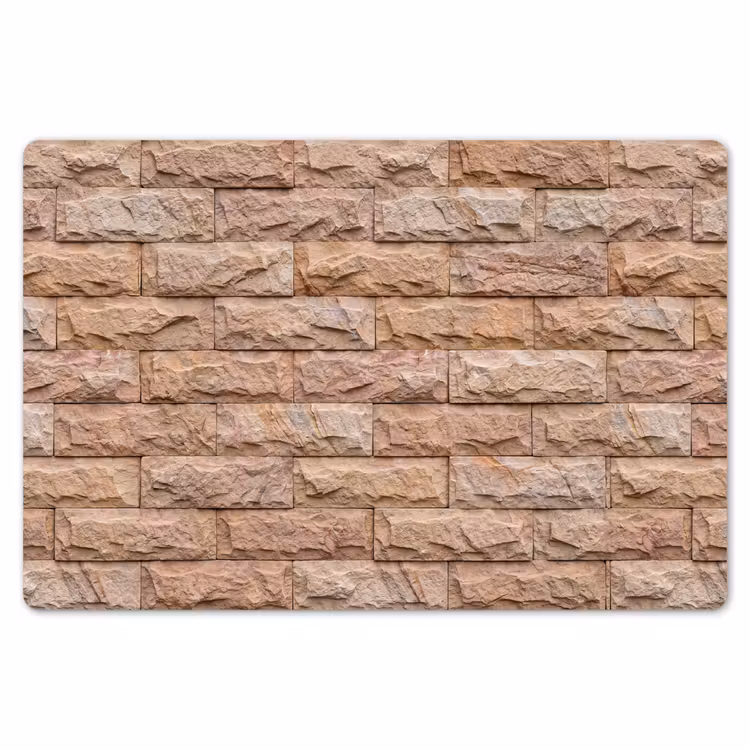Placemat - 6 stuks - Muur - Steen - Ruw - Textuur - Beige — 7