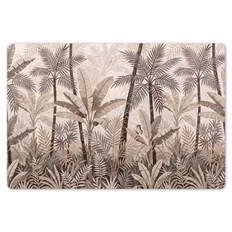 Placemat - 6 stuks - Natuur - Bladeren - Landschap - Mozaïek - Beige — 7