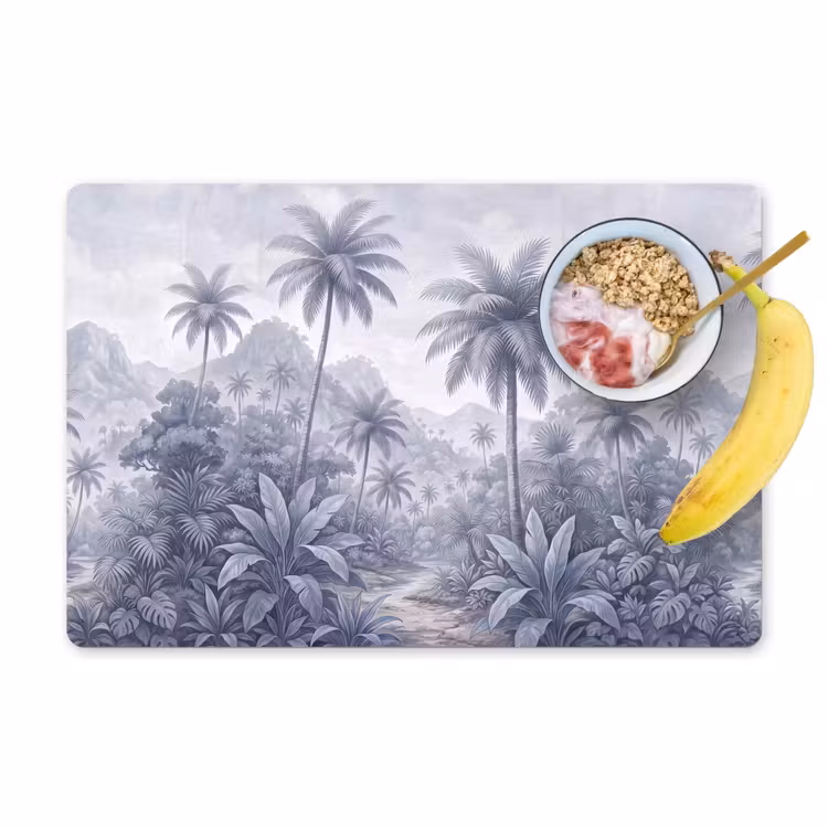 Placemat - 6 stuks - Natuur - Boom - Tropisch - Landschap - Blauw — 1