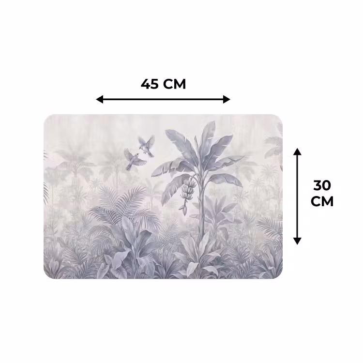 Placemat - 6 stuks - Natuur - Vogel - Jungle - Illustratie - Blauw — 3