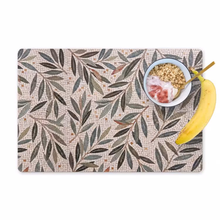Placemat - 6 stuks - Plant - Blad - Mozaïek - Groen — 1