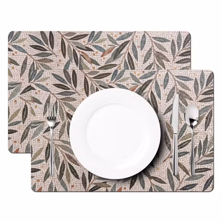Placemat - 6 stuks - Plant - Blad - Mozaïek - Groen — 2