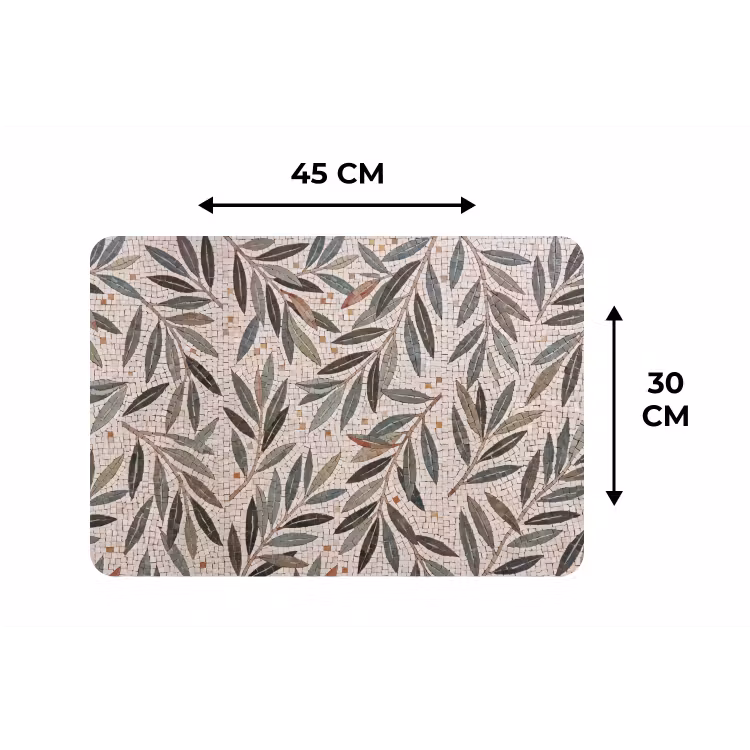 Placemat - 6 stuks - Plant - Blad - Mozaïek - Groen — 3