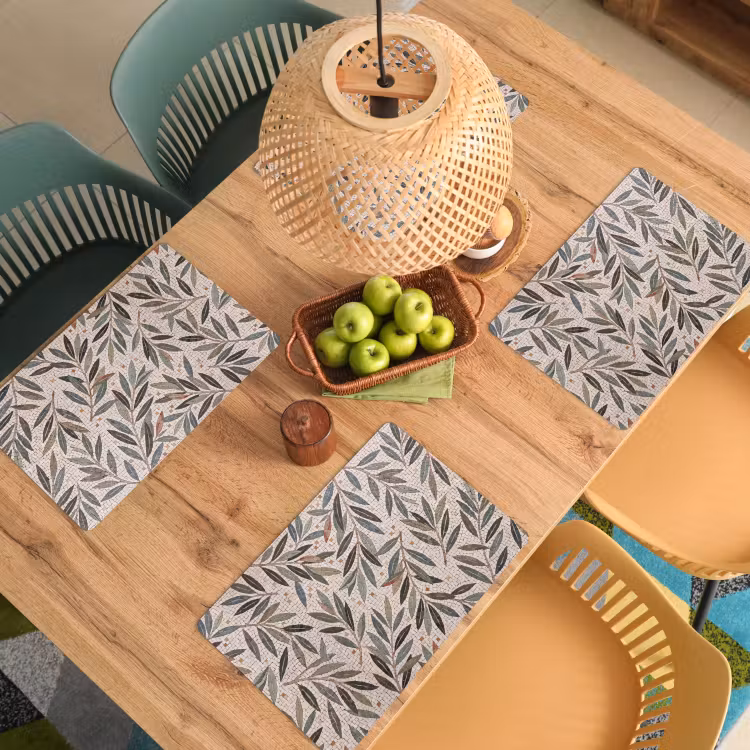 Placemat - 6 stuks - Plant - Blad - Mozaïek - Groen — 6