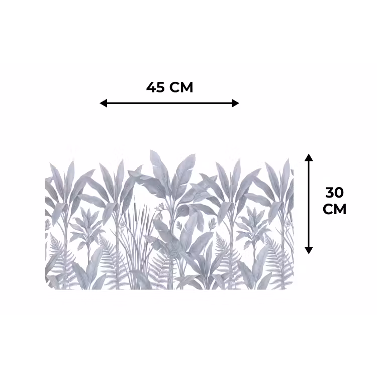 Placemat - 6 stuks - Planten - Bladeren - Natuur - Grijs — 3