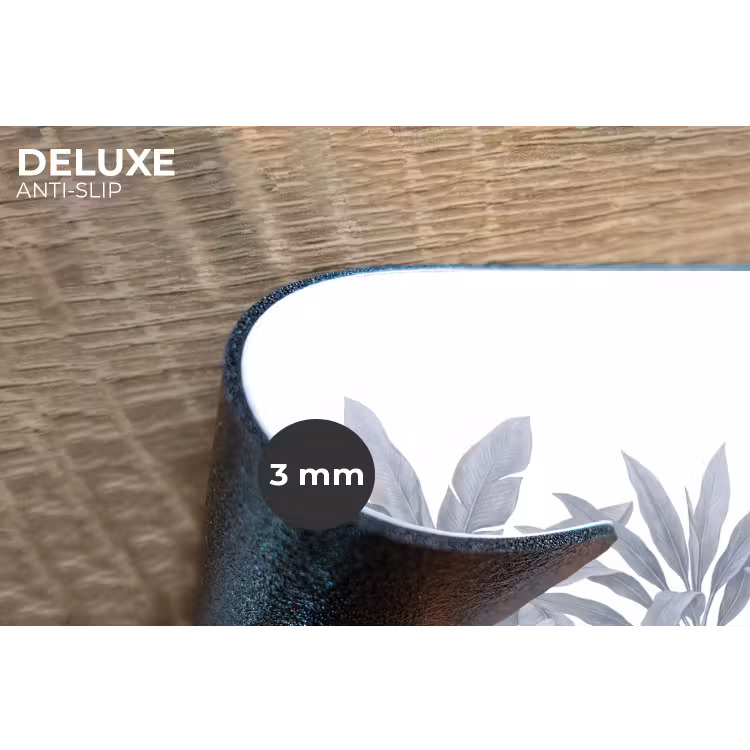 Placemat - 6 stuks - Planten - Bladeren - Natuur - Grijs — 4