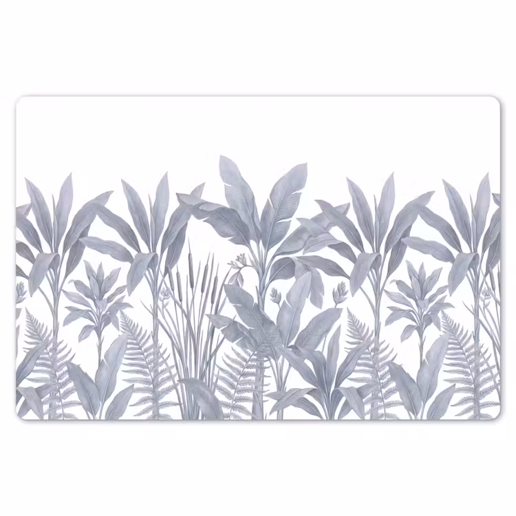 Placemat - 6 stuks - Planten - Bladeren - Natuur - Grijs — 7