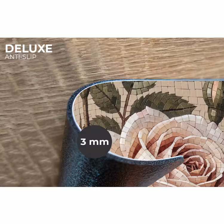 Placemat - 6 stuks - Roos - Mozaïek - Bloemen - Klassiek - Beige — 4