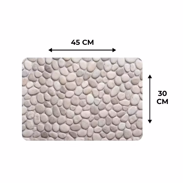 Placemat - 6 stuks - Steen - Kiezel - Natuur - Minimalistisch - Beige — 3