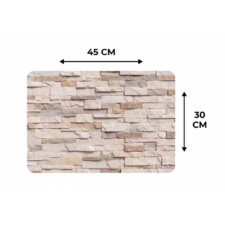Placemat - 6 stuks - Steen - Muur - Textuur - Rustiek - Beige — 3