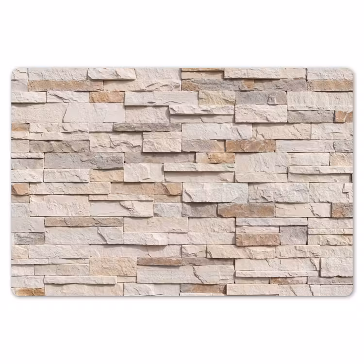 Placemat - 6 stuks - Steen - Muur - Textuur - Rustiek - Beige — 7