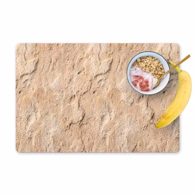Placemat - 6 stuks - Textuur - Steen - Natuur - Beige — 1