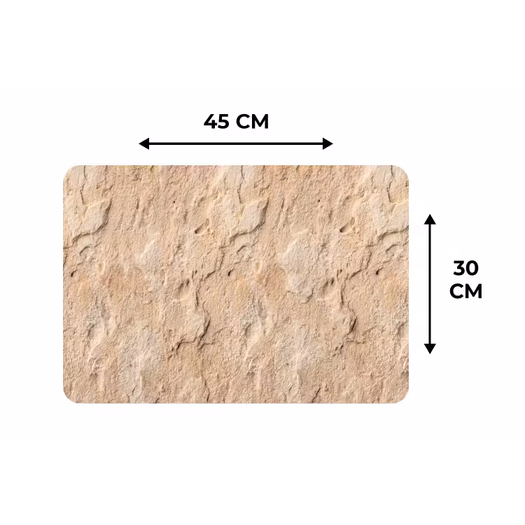 Placemat - 6 stuks - Textuur - Steen - Natuur - Beige — 3