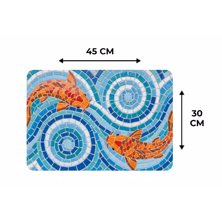 Placemat - 6 stuks - Vis - Mozaïek - Water - Decoratief - Blauw — 3