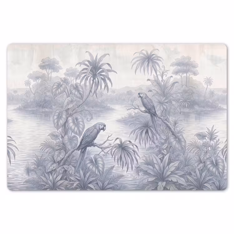 Placemat - 6 stuks - Vogel - Rivier - Tropisch - Illustratie - Blauw — 7
