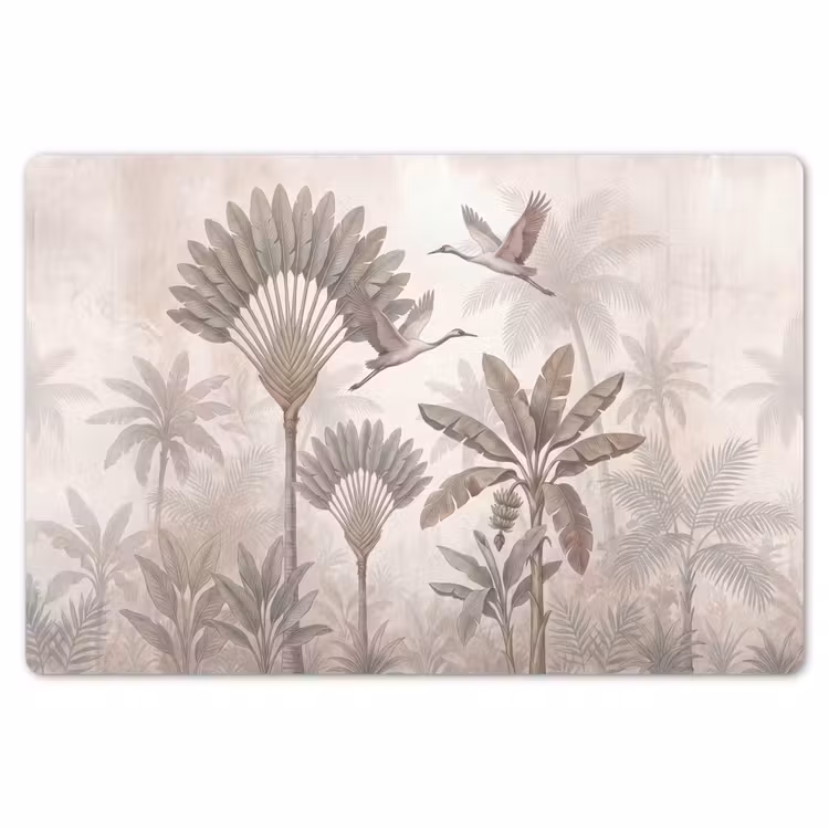Placemat - 6 stuks - Vogel - Tropisch - Jungle - Natuur - Beige — 7