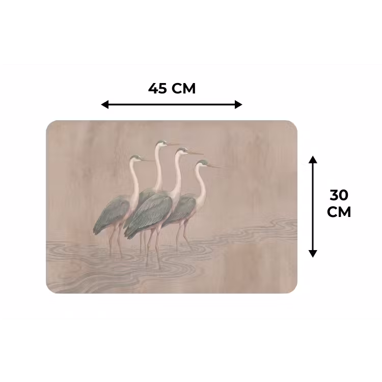 Placemat - 6 stuks - Vogel - Water - Natuur - Vintage — 3