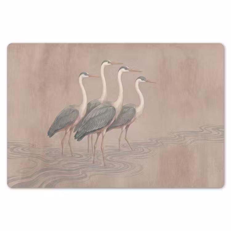 Placemat - 6 stuks - Vogel - Water - Natuur - Vintage — 7