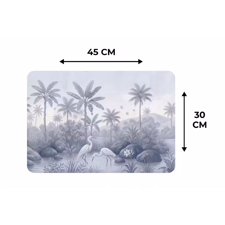 Placemat - 6 stuks - Vogel - Water - Tropisch - Natuur - Blauw — 3