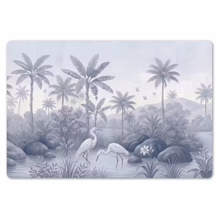 Placemat - 6 stuks - Vogel - Water - Tropisch - Natuur - Blauw — 7