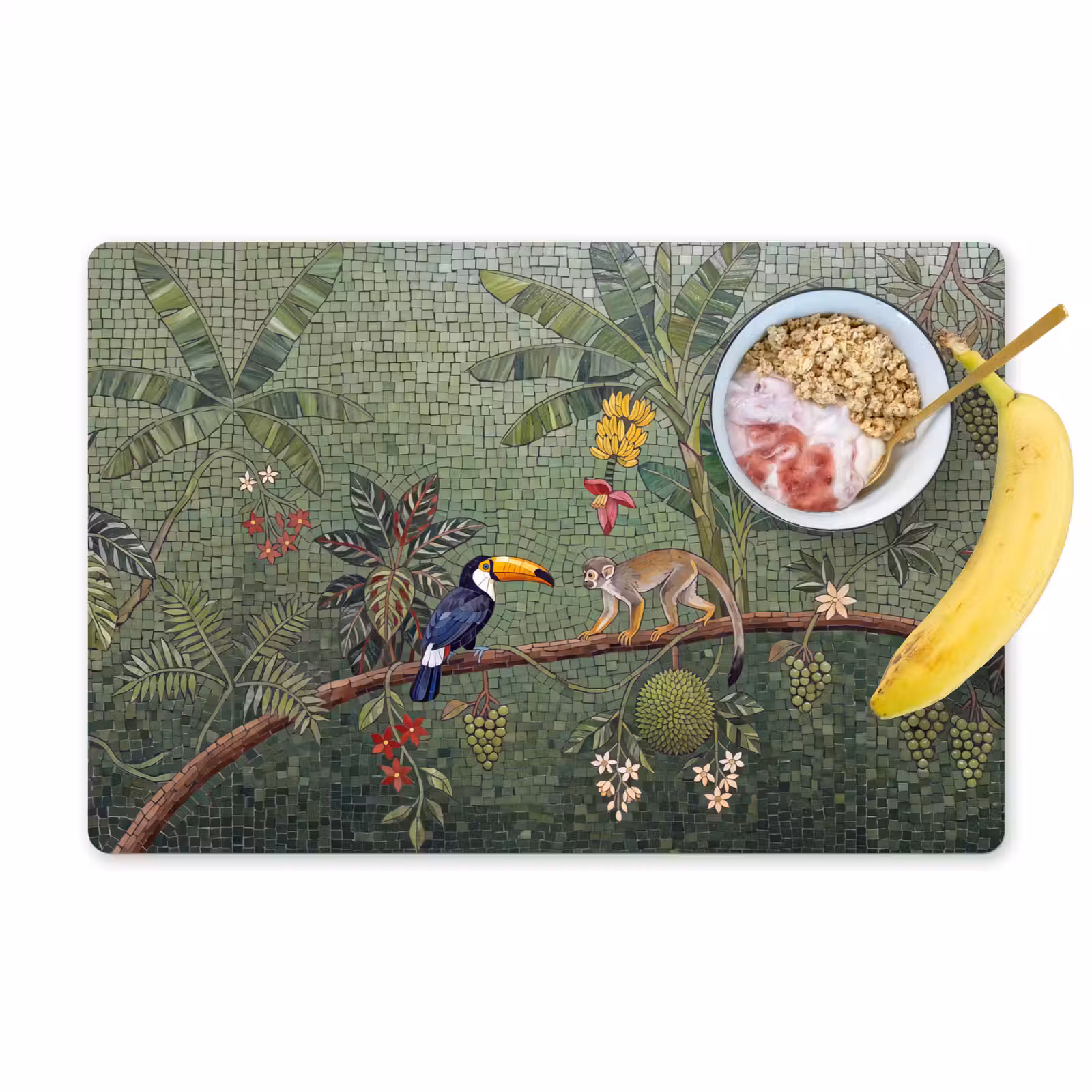 Placemat - 6 stuks - Vogel - Dier - Jungle - Mozaïek - Natuur — 1