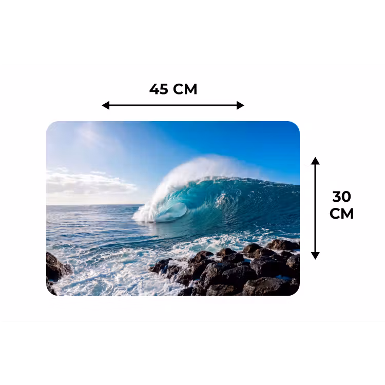 Placemat - 6 stuks - Golf - Oceaan - Brekend - Water - Blauw — 3