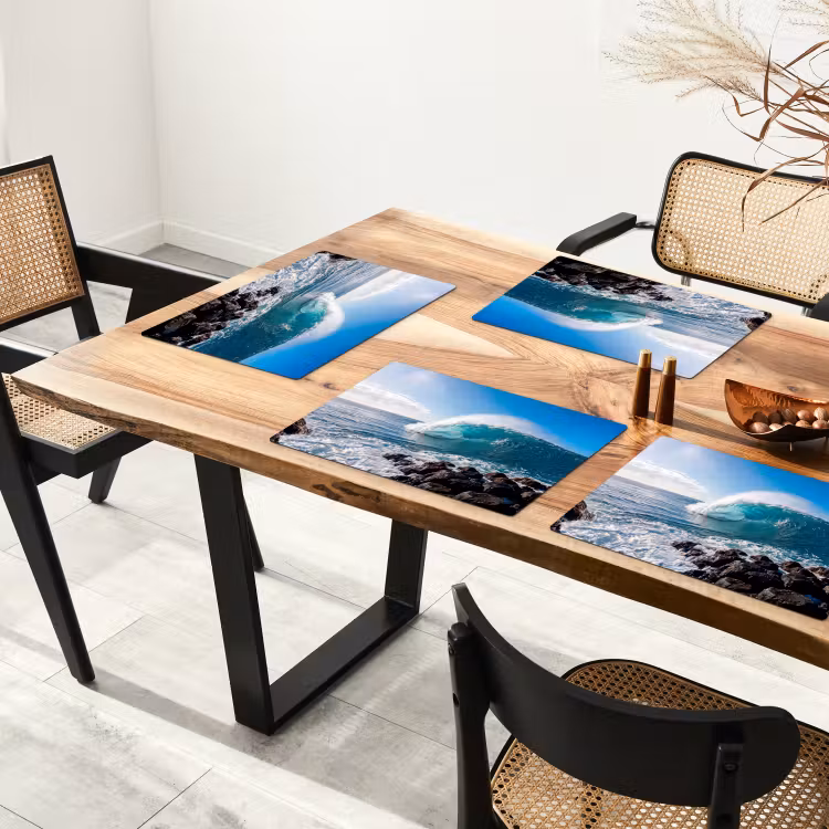 Placemat - 6 stuks - Golf - Oceaan - Brekend - Water - Blauw — 5