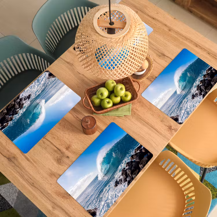 Placemat - 6 stuks - Golf - Oceaan - Brekend - Water - Blauw — 6
