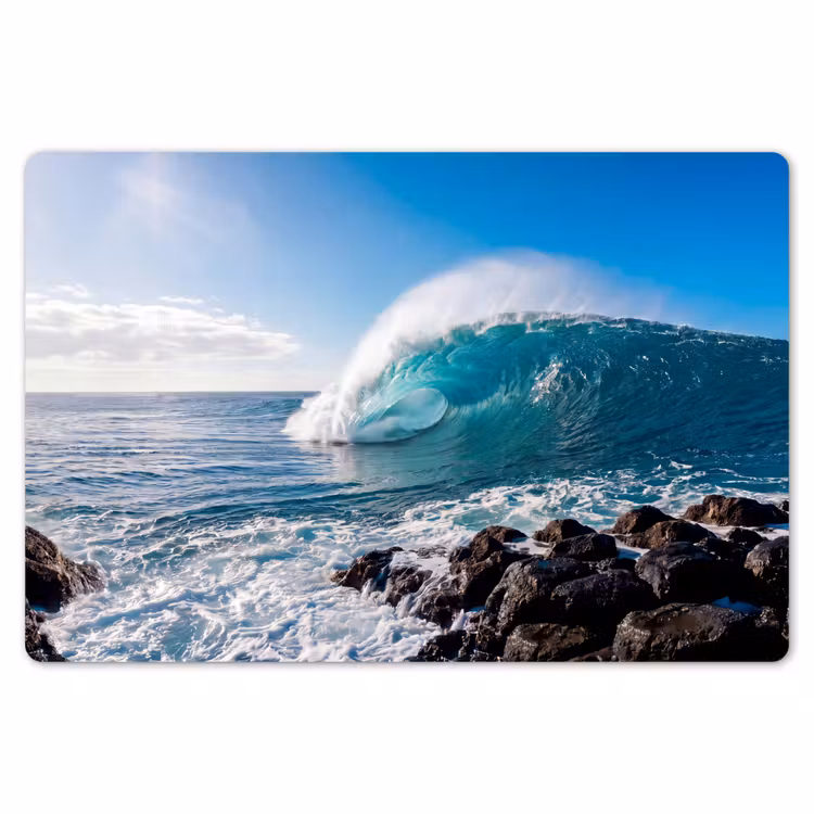 Placemat - 6 stuks - Golf - Oceaan - Brekend - Water - Blauw — 7