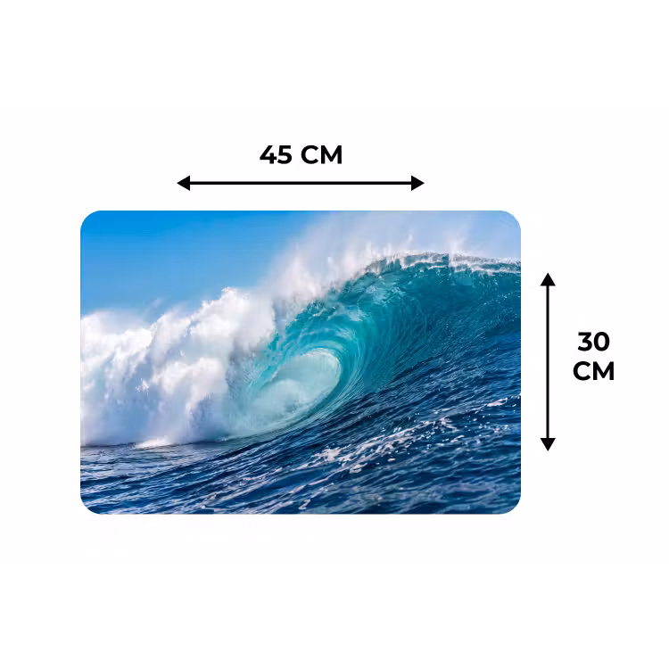 Placemat - 6 stuks - Golf - Oceaan - Water - Dynamisch - Blauw — 3