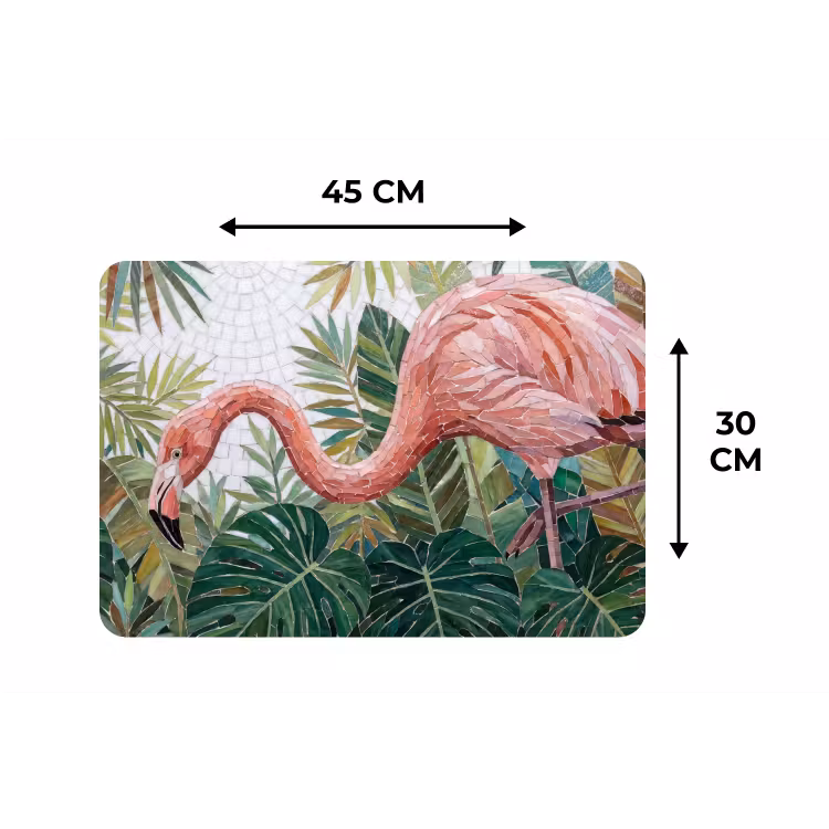 Placemat - 6 stuks - Natuur - Bladeren - Abstract - Groen - Vogel — 3