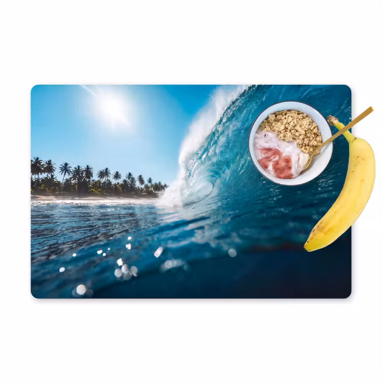 Placemat - 6 stuks - Oceaan - Golf - Strand - Natuur - Blauw — 1