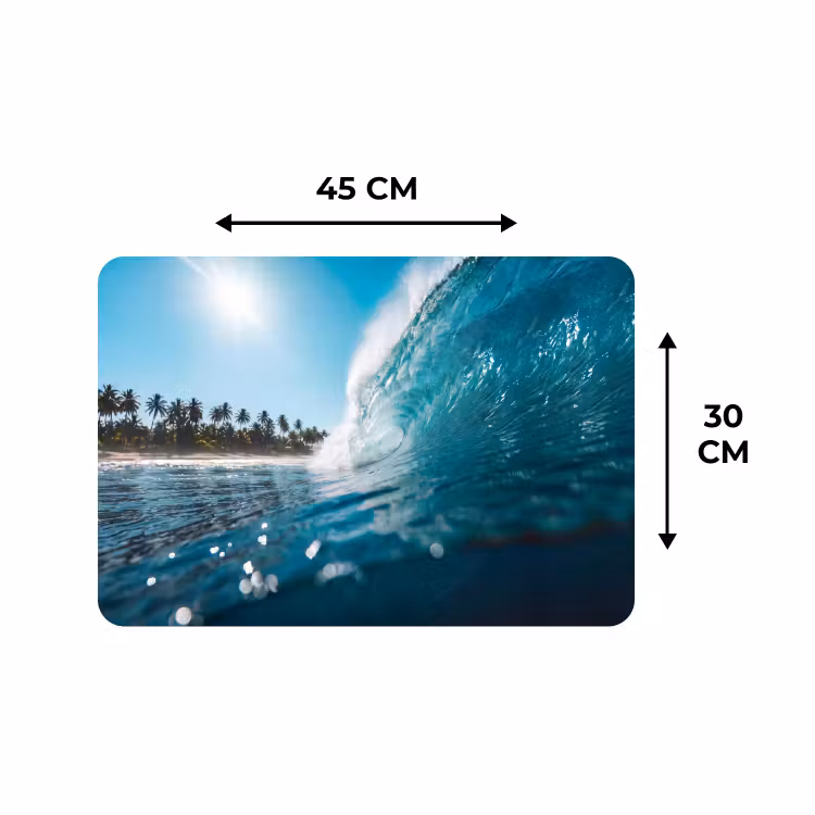 Placemat - 6 stuks - Oceaan - Golf - Strand - Natuur - Blauw — 3