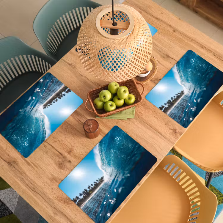 Placemat - 6 stuks - Oceaan - Golf - Strand - Natuur - Blauw — 6