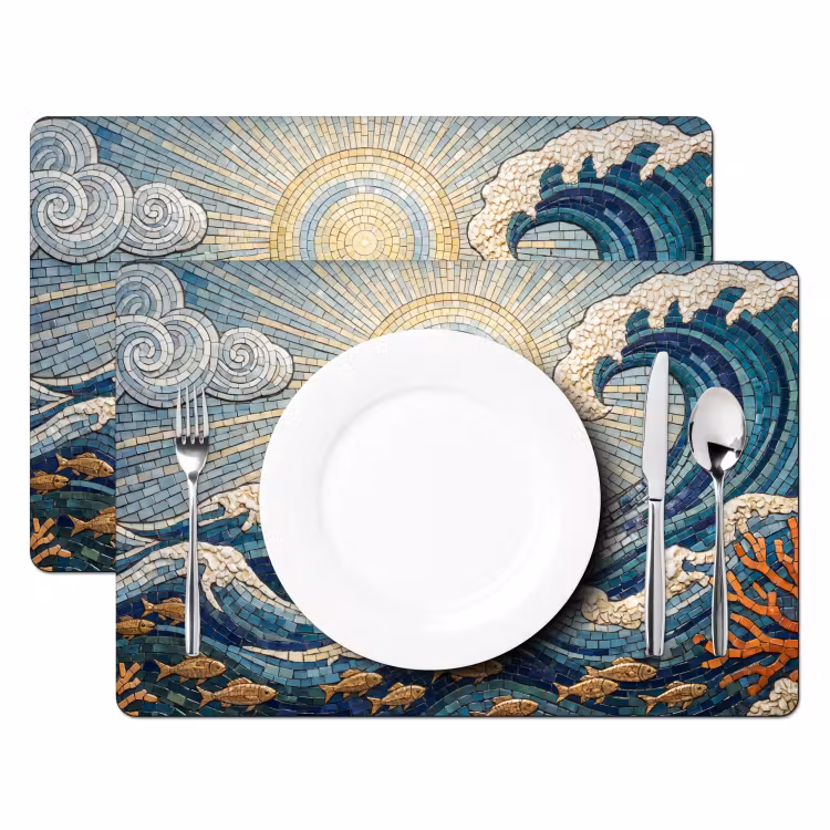 Placemat - 6 stuks - Onderwater - Koraal - Vis - Natuur - Kunst — 2